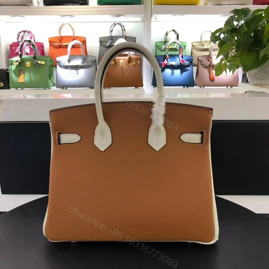 View 3 of HERMES BIRKIN TOGO GOLD HARDWARE BROWN 30CM