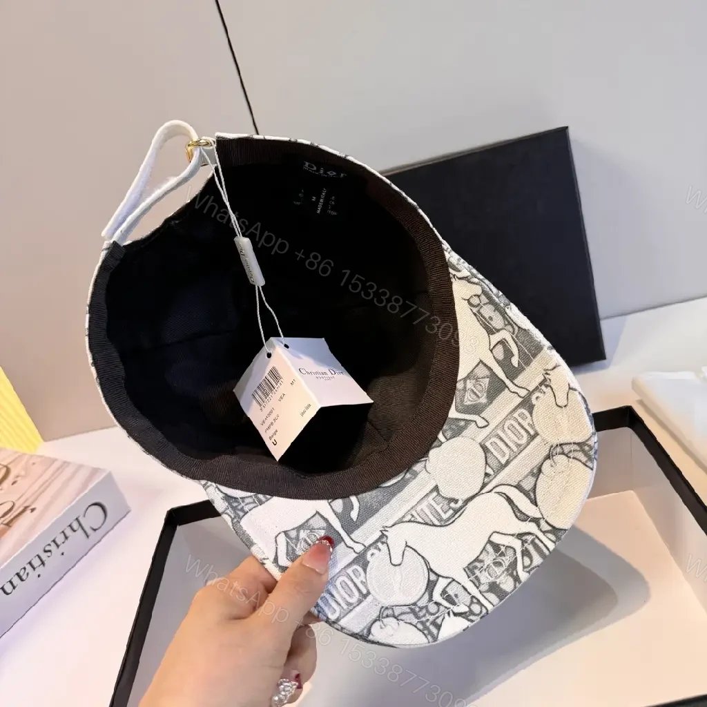 View 7 of White Cap Baseball DIOR Cartoon Print ComfortFit Cap