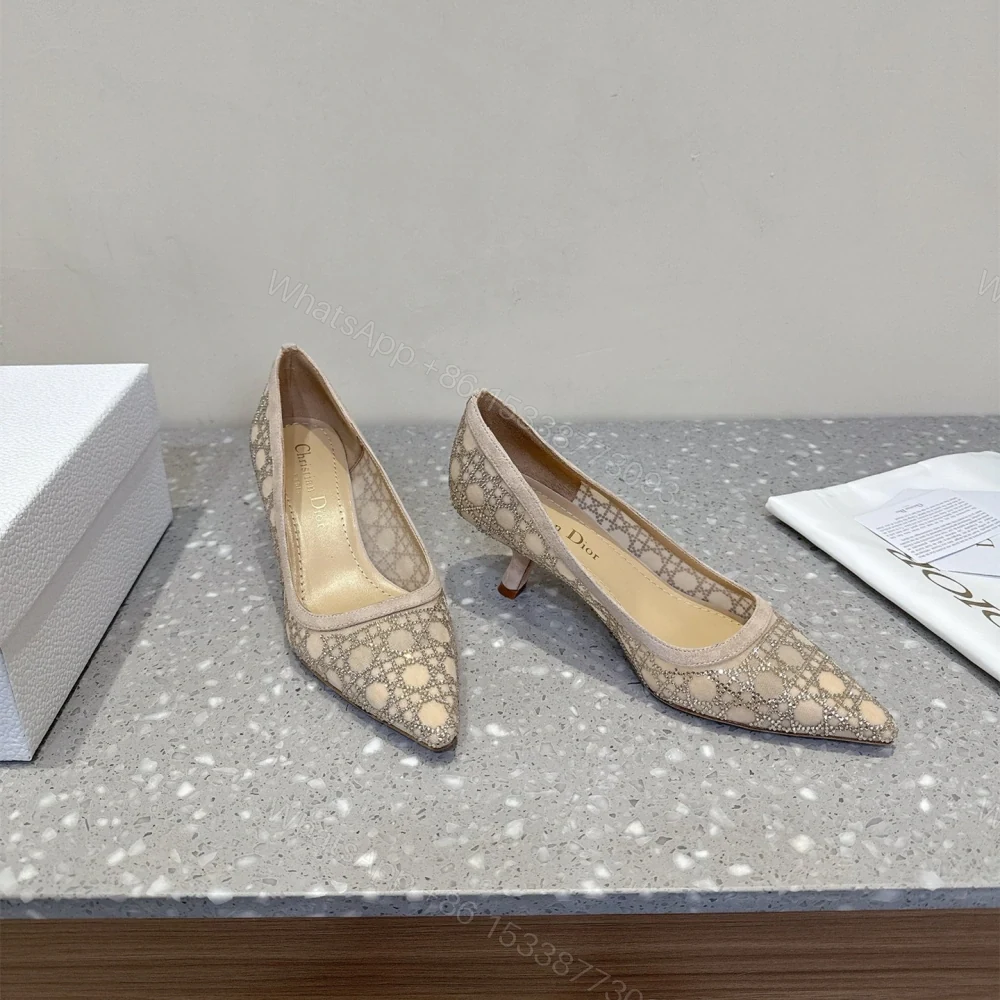 View 5 of 高仿Dior*Capture系列KDH305尖頭燙鑽高踭鞋6.5CM膚色免檢版