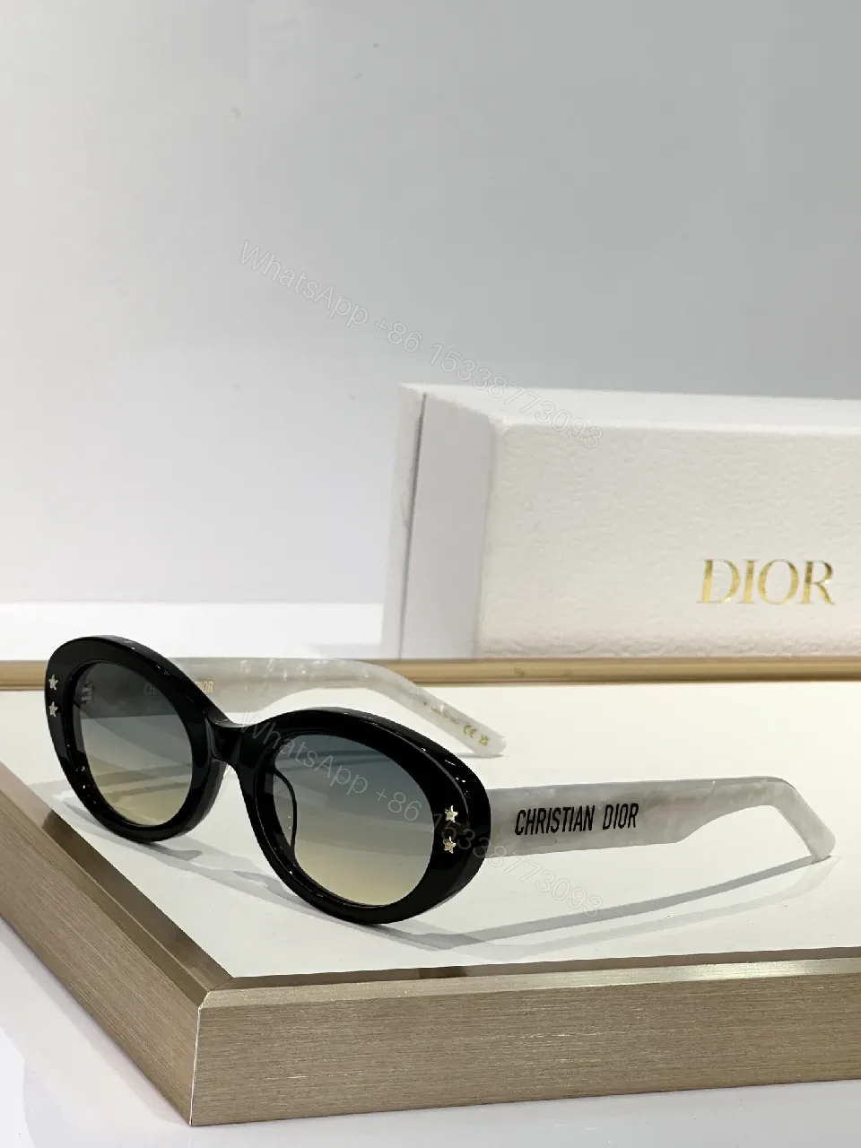View 8 of Brown Acetate Round Sunglasses, Luxe Bold Style, UV400 Protection
