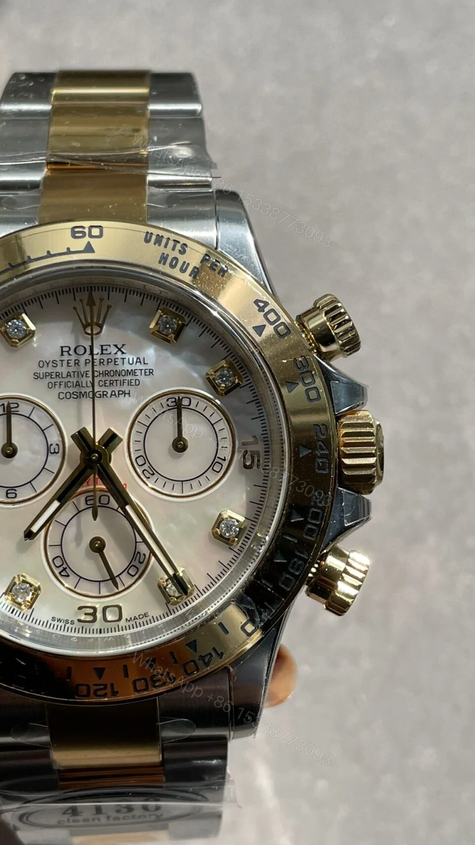 View 6 of Clean Factory 1:1 Rolex Daytona 116503 Two Tone Yellow Gold Real MOP Diamond Dial SA4130