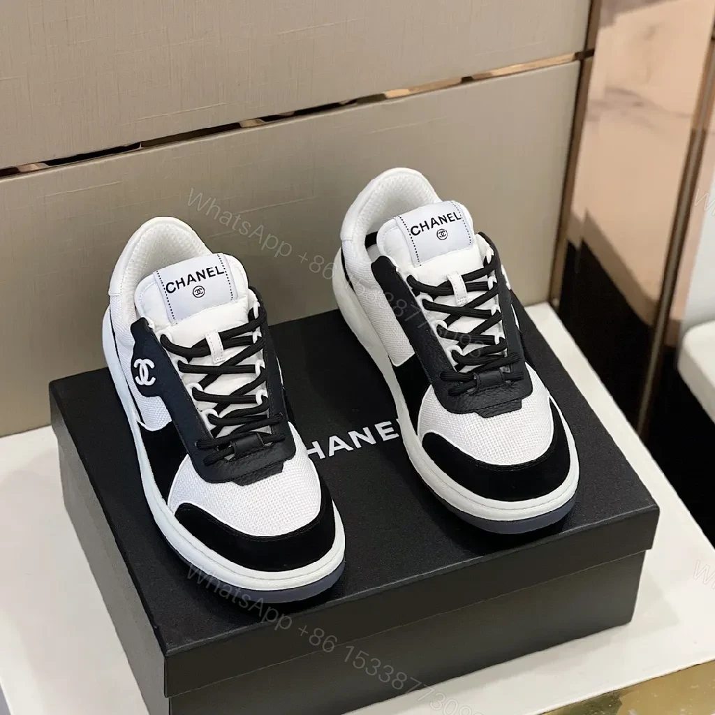 View 3 of Black & White Mesh-Suede Sneaker: Everyday Luxury Comfort