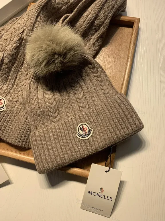 View 3 of Cozy Cable Knit Hat & Scarf Set â€” Luxury Warmth, Taupe/Greige