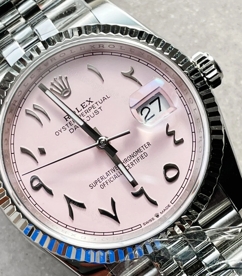 View 4 of DIWF Factory 1:1 Rolex DateJust 36 126234 Best Edition 904L Steel Tiffany Pink Dial Arabic Marker SA3235