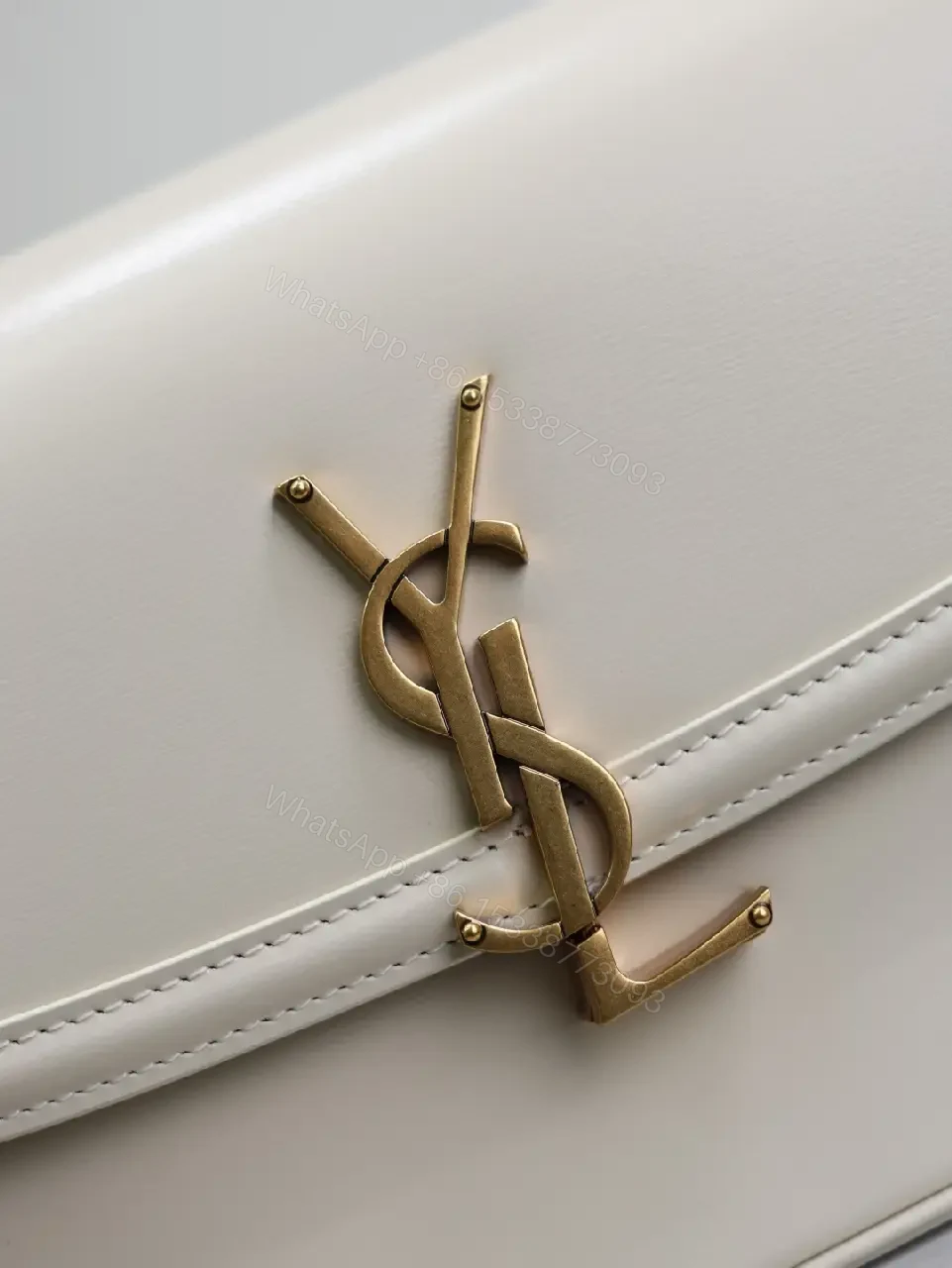 View 7 of Ivory Leather Crossbody — Gold-Accent, Compact, Everyday Ease