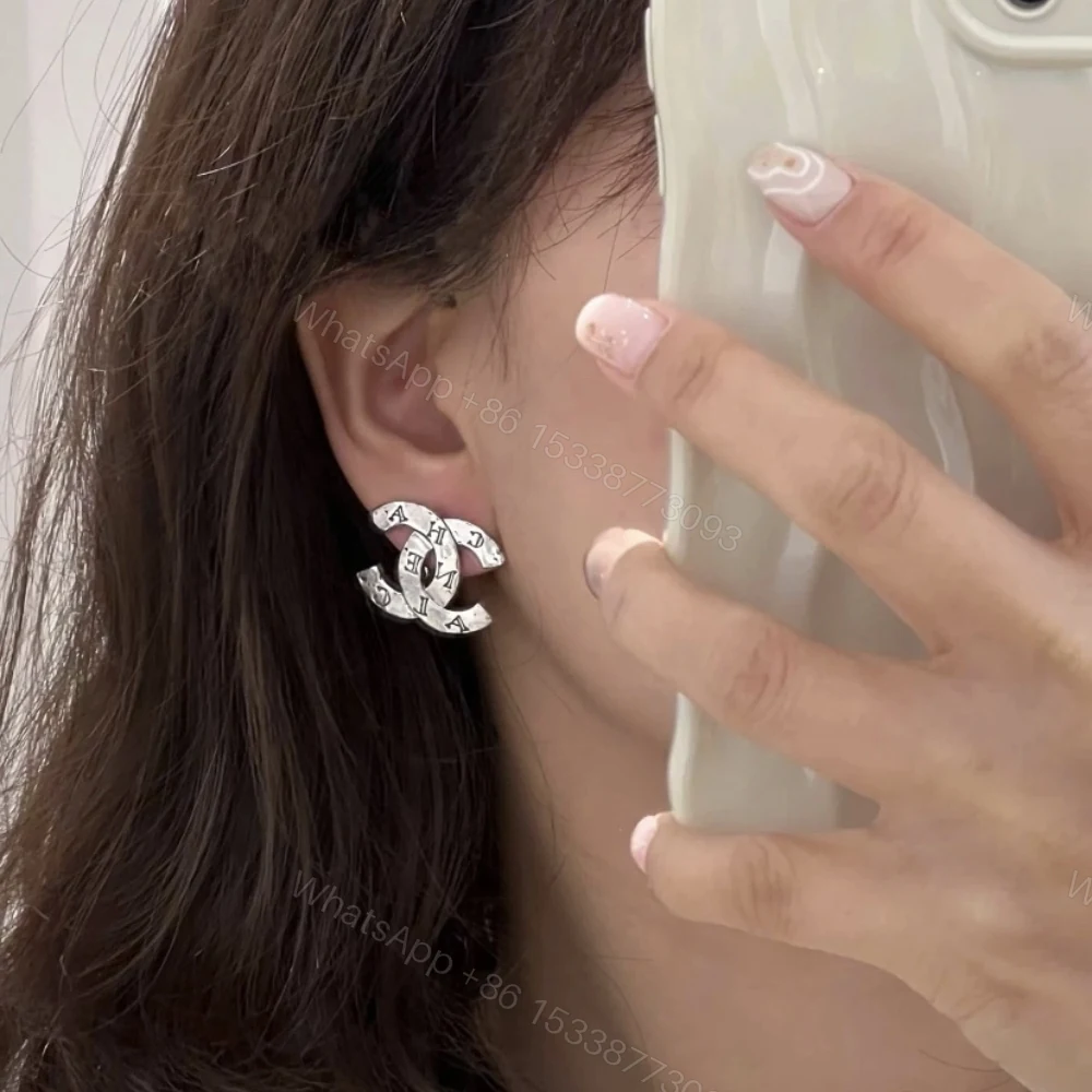 View 7 of Chanel Cc Classic Logo Earrings Silver