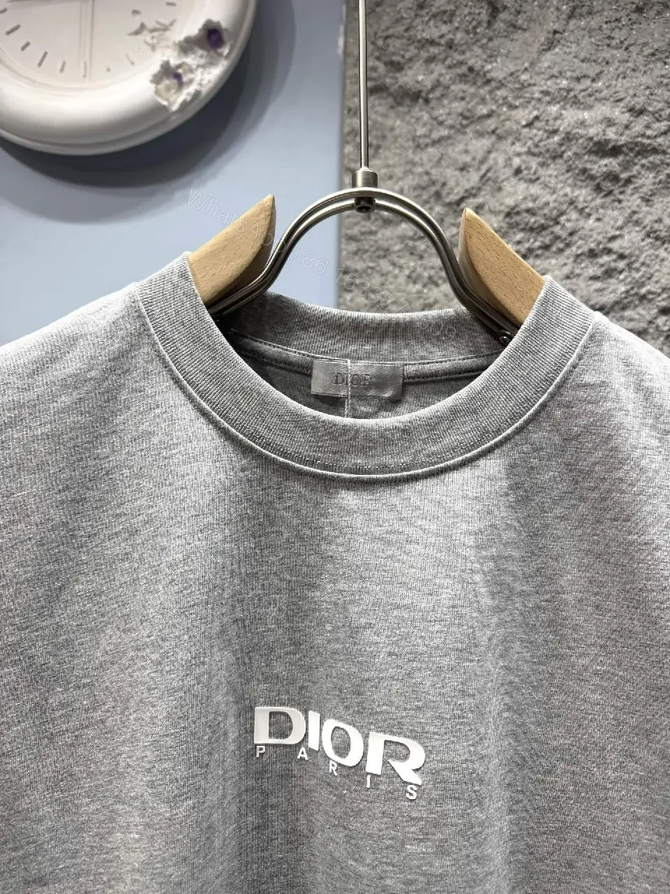 View 2 of Relaxed Grey Cotton Tee — Subtle Logo, Everyday Lux