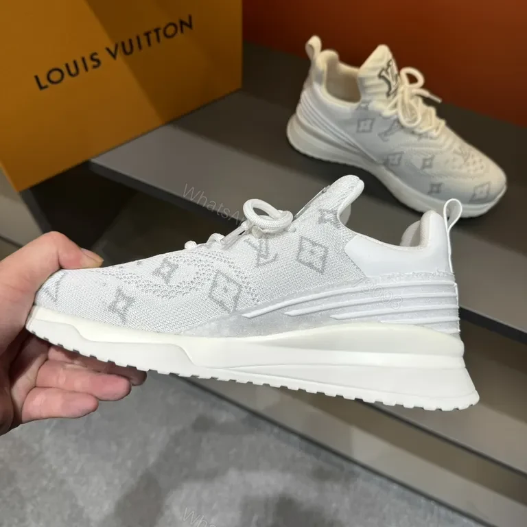 View 9 of Textured Knit Luxury High-Tops: Subtle LV Minimalist Sneakers