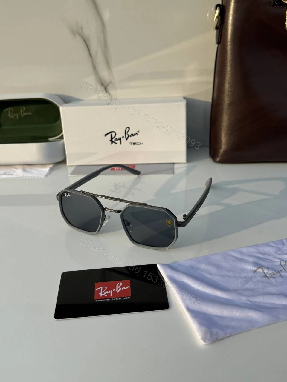 First Copy Rayban 8820 Grey Black Premium UV Protection Sunglasses — view 1