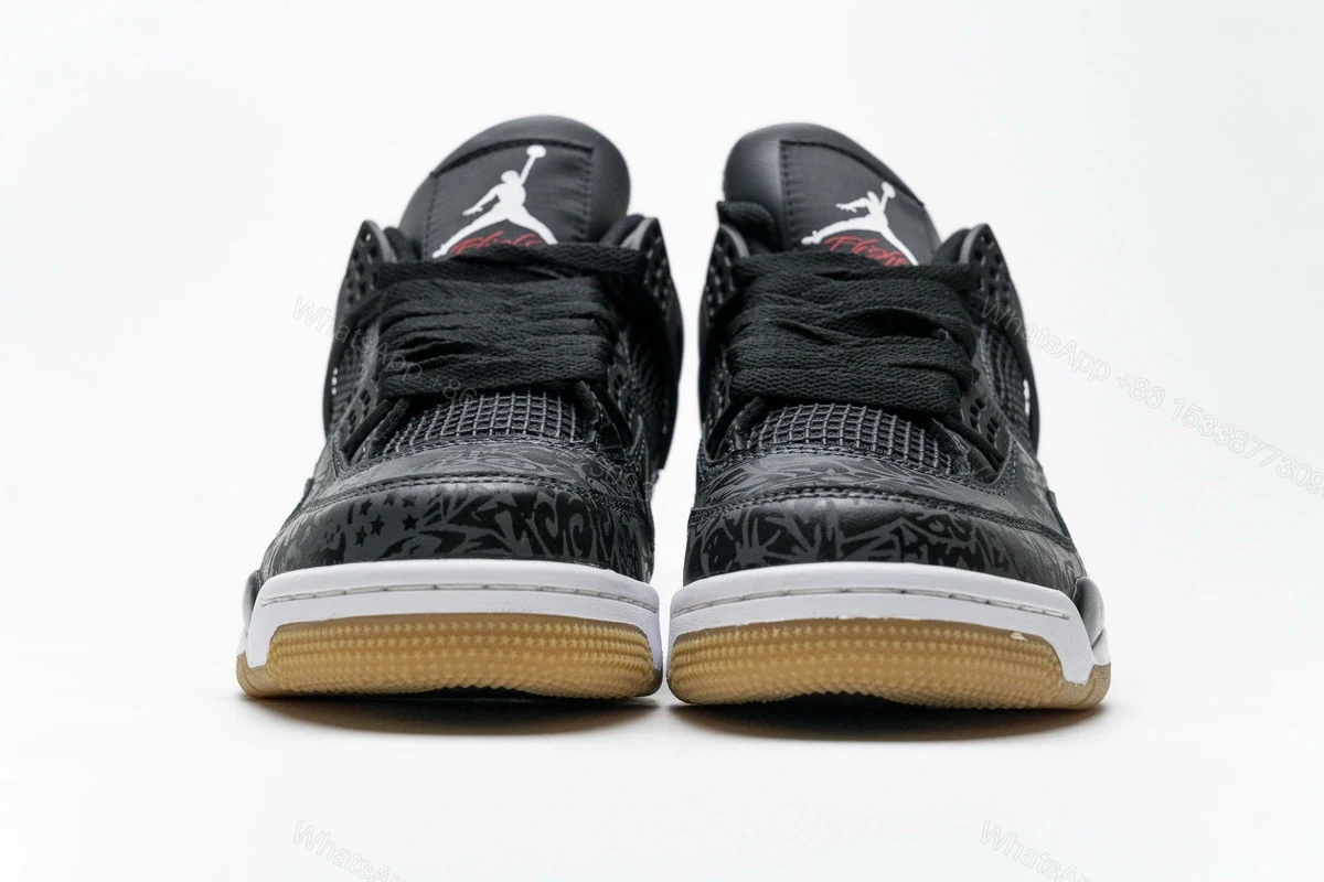 View 2 of Air Jordan 4 Retro Laser Black Gum CI1184-001