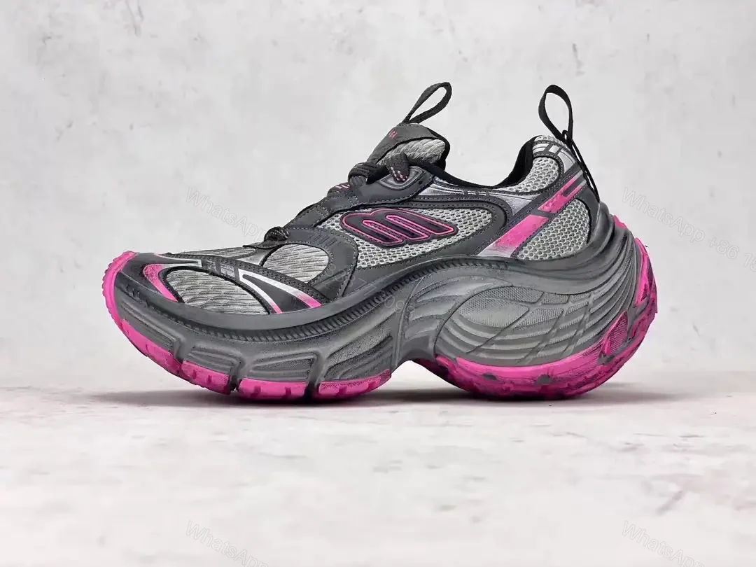 View 3 of BALENCIAGA WOMEN’S 10XL SNEAKER IN GREY/PINK/BLACK – BB275