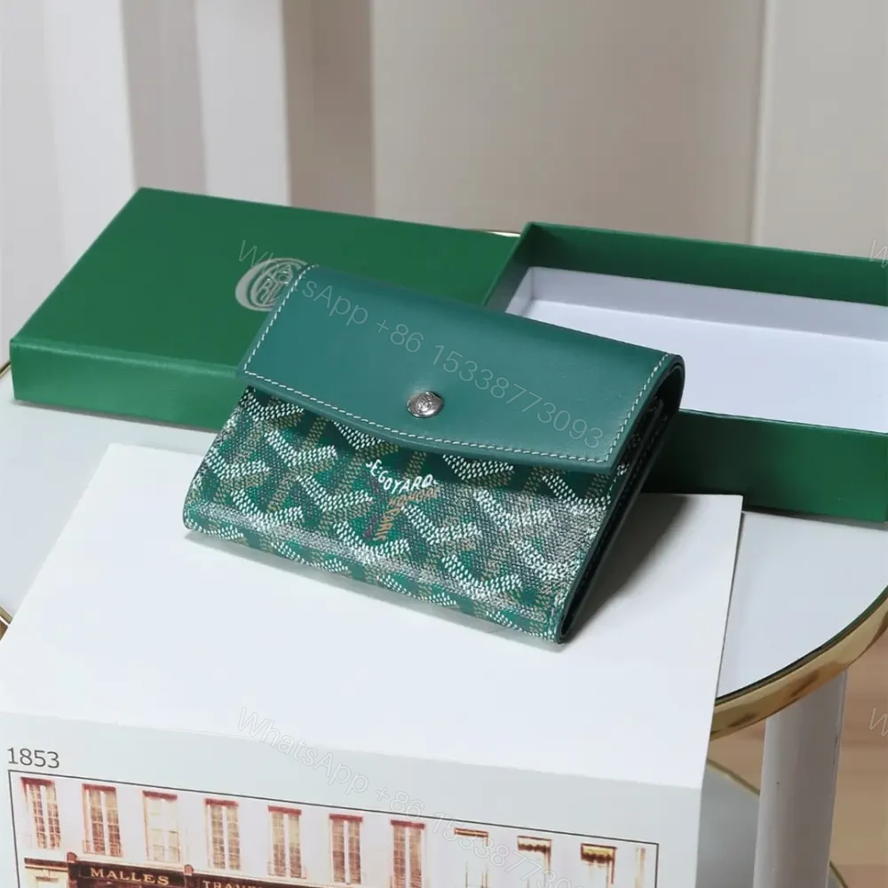 高仿Goyard*STGABR2拼色三折式錢夾錢包綠色免檢版 — view 1