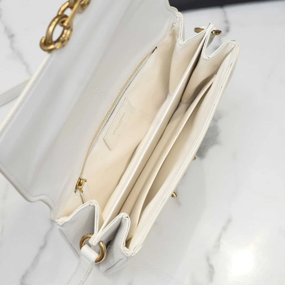 View 6 of Saint Laurent Le Maillon Satchel Smooth Blanc Vintage 24Cm 6497952R20W9207