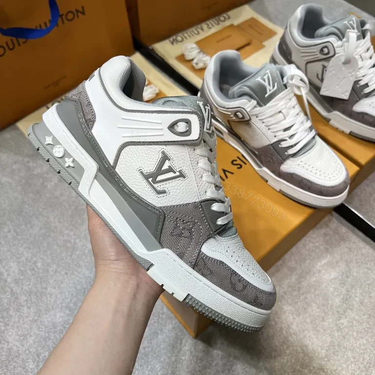 View 5 of Sophisticated LV-Inspired Leather Sneakers - All-Day Comfort