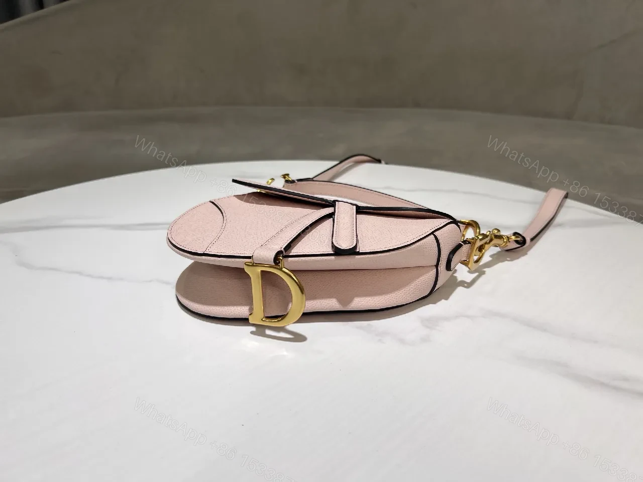 View 8 of Soft Pink Saddle Bag – Luxe Everyday Leather