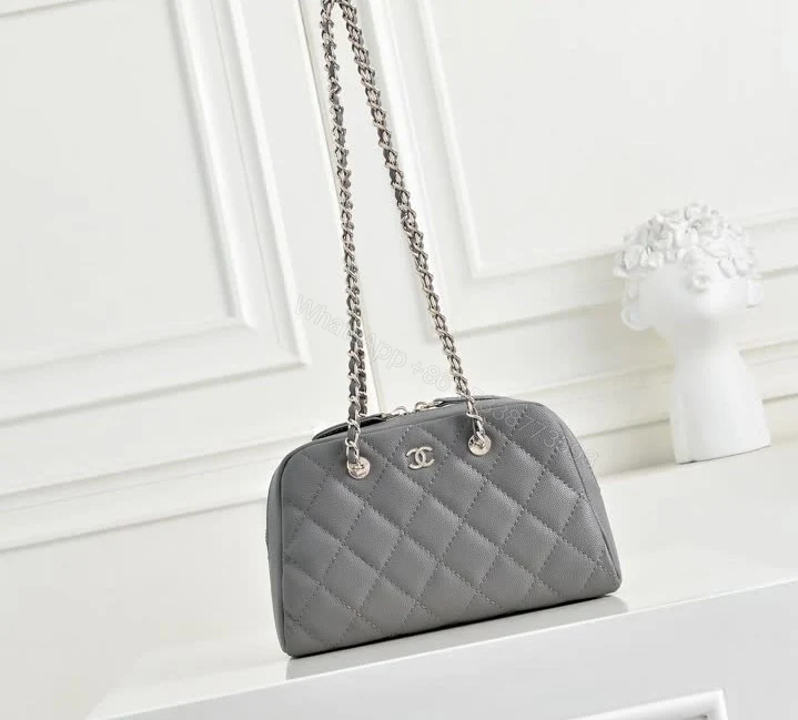 View 2 of Chanel Replica Mini Bowling Bag Clutch with Chain TB298