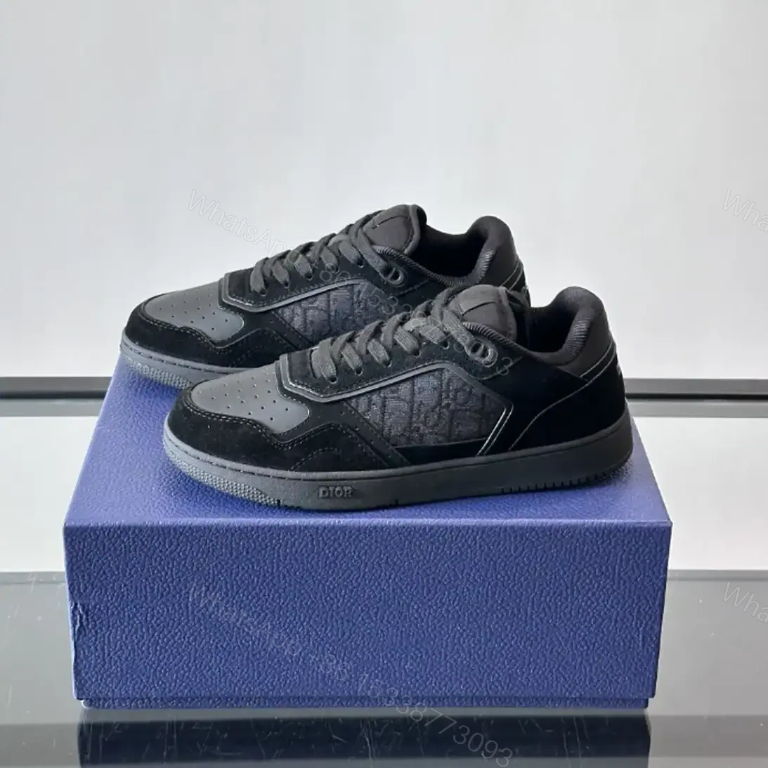 View 4 of DIOR B27 UPTOWN SNEAKERS BLACK SUEDE SMOOTH CALFSKIN AND BLACK OBLIQUE JACQUARD – CD213