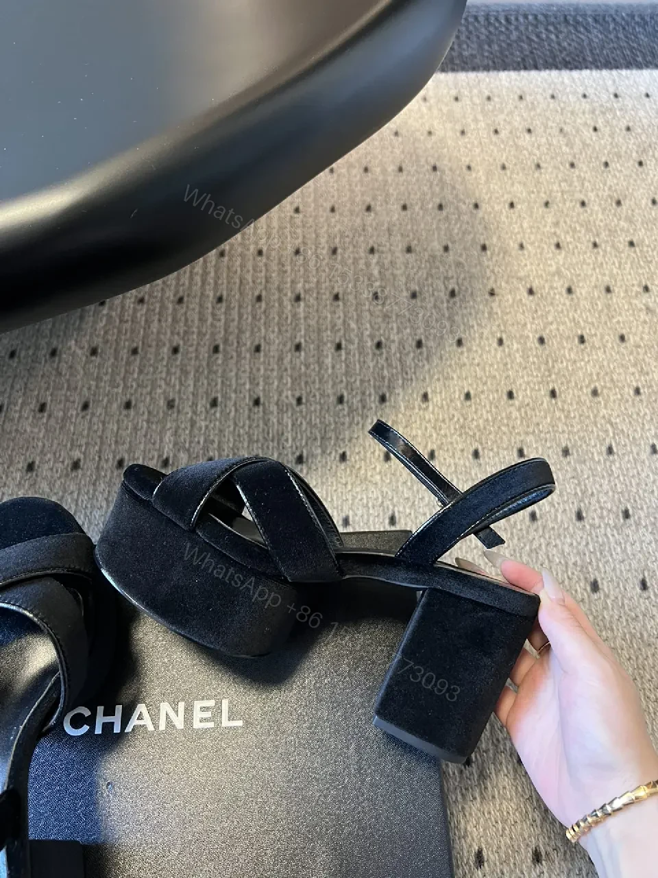 View 6 of Velvet Block-Heel Sandals: Luxe Comfort Everyday Style