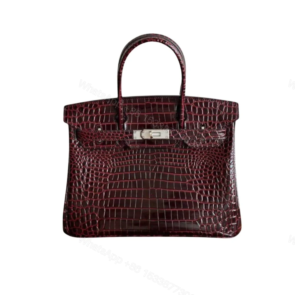 Hermes Birkin 30 Bordeaux Shiny Silver Hardware 30Cm — view 1