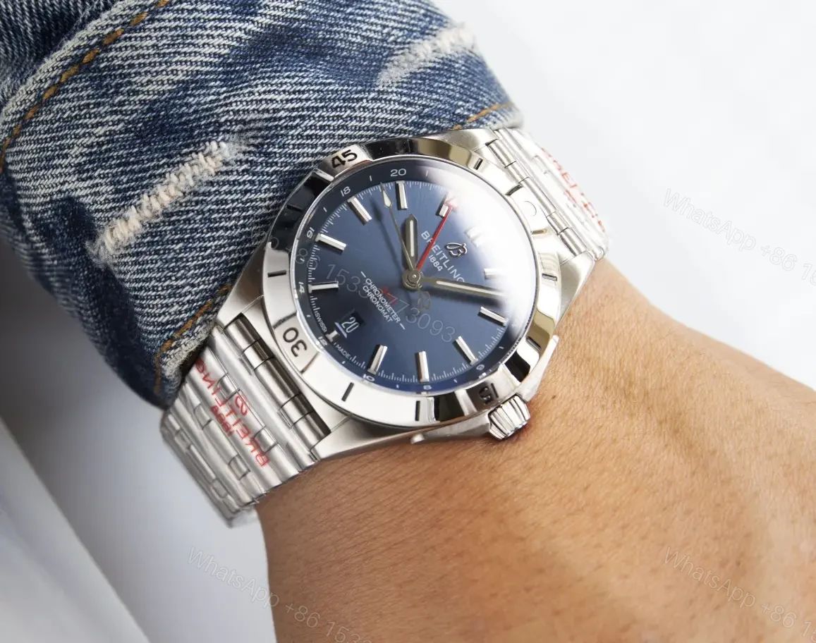View 5 of Breitling Chronomat GMT 40 Blue Replica Steel Bracelet 40MM Premium A32398101C1A1