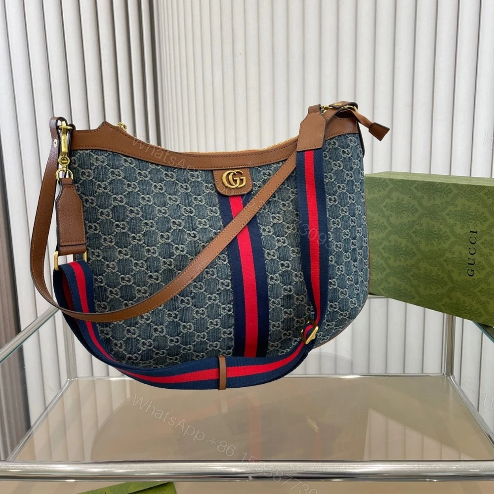 View 2 of Gucci Ophidia Small Shoulder Bag Blue Denim 42Cm