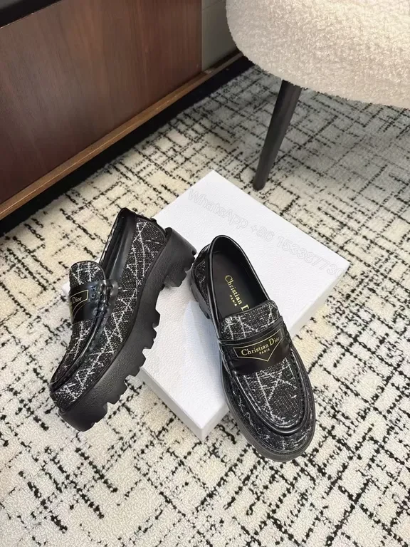 View 4 of Textured Luxe Loafers - Dior Detailing - All-Day Comfort Shoes
