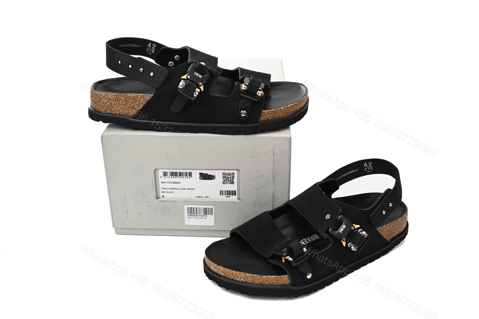 View 2 of Dior by Birkenstock Milano Sandal Black 3SA117ZSG_H900
