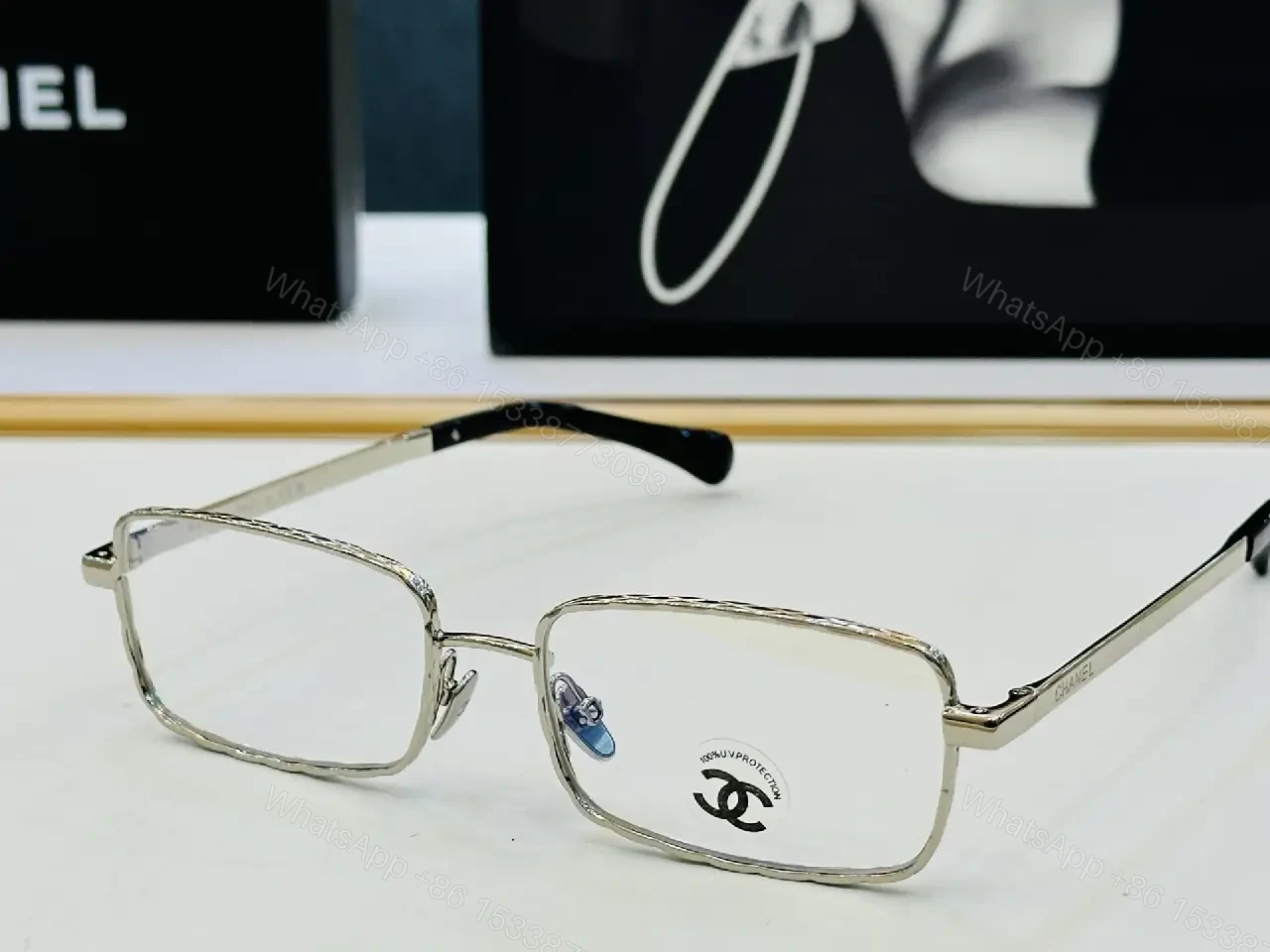 View 8 of Minimalist Luxe Square-Frame Sunglasses with UV400 Shield
