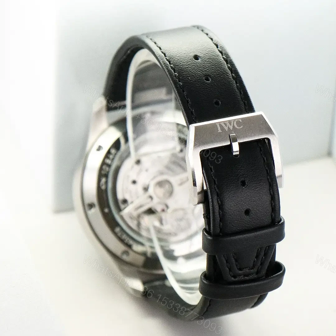 View 8 of IWC Black Pilot Chronograph Black Dial Leather Strap Ultimate 43MM IW3780031