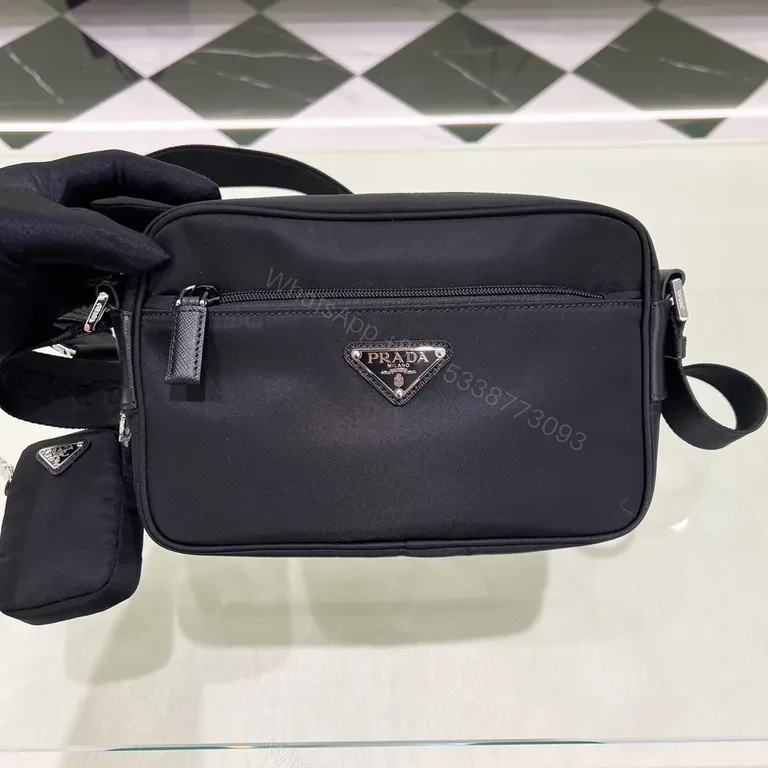 View 8 of Prada-Inspired Compact Nylon Crossbody Bag - Modern Luxe