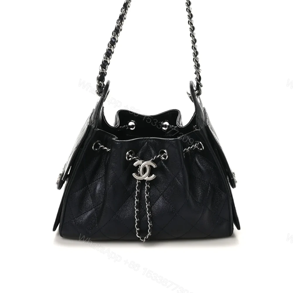 Chanel 25 Small Handbag Silver Metal Black 22cm — view 1