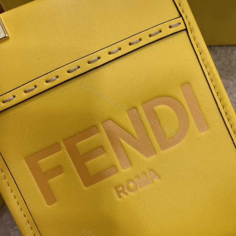 View 5 of Bold Yellow Mini Bag: Lux Gloss Leather, Fendi-Inspired