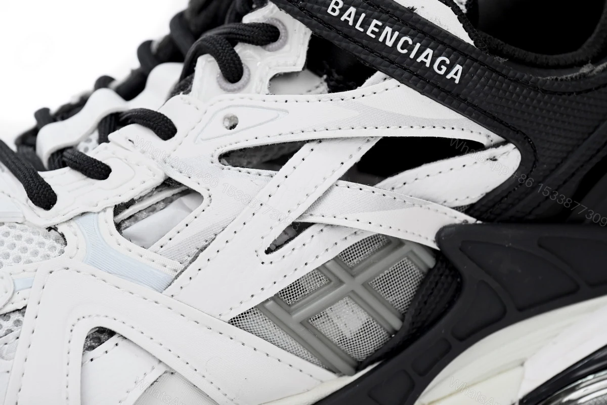 View 7 of Balenciaga Track 2 Sneaker Black And White 568614 W2GN3 1090