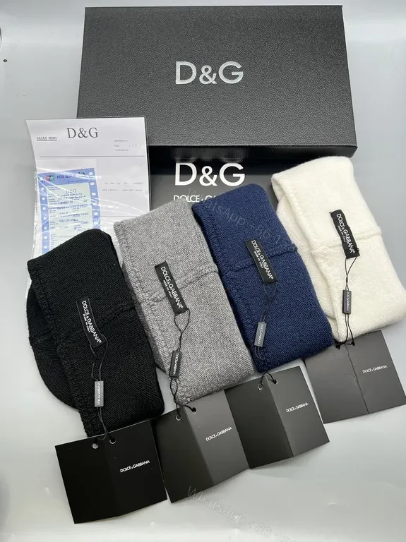 View 3 of Navy Knit Beanie with D&G Plaque - Ultra-Warm, Refined Street Style