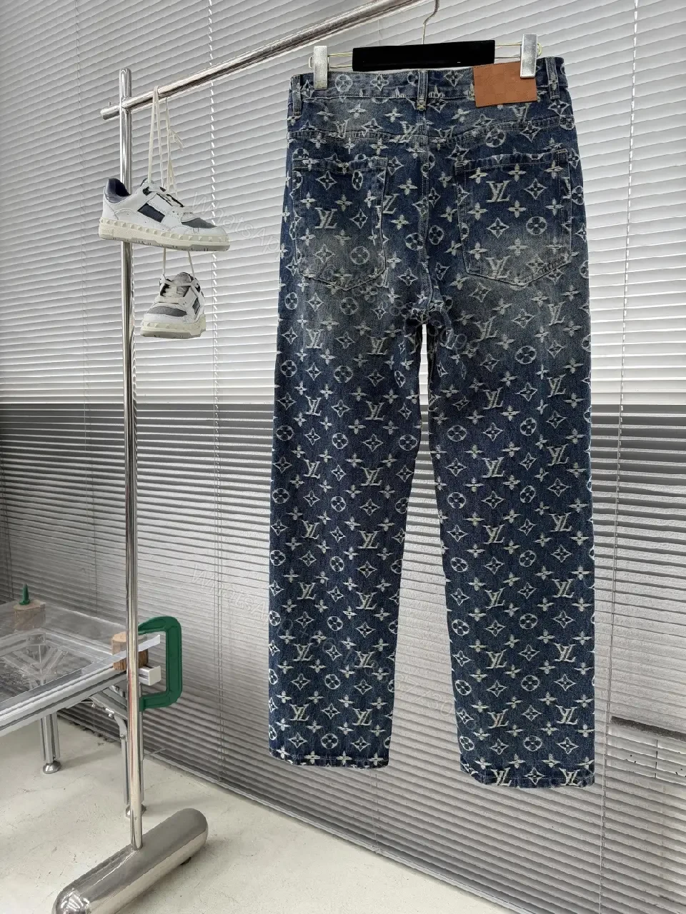 View 5 of Statement Denim: Monogram LV-Inspired Wide-Leg Jeans