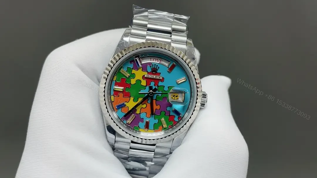 View 3 of Rolex Day-Date Violin Dial Vienna Philharmonic Green Edition Stainless Steel Pattern Bracelet 36mm RG-DD36-PUZZLE-WG