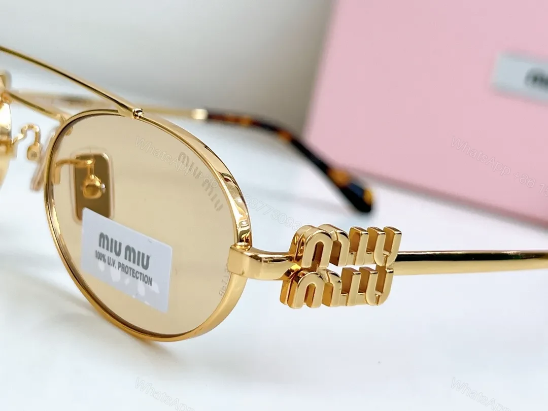 View 3 of Gold-Tone Round Sunglasses with Logo Detailing, Signature Glam, Luxury Everyday