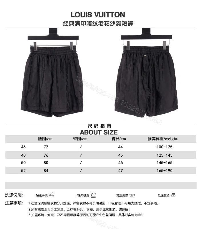 View 10 of 高仿LV*SS24系列1AFR0012暗紋提花沙灘褲黑色