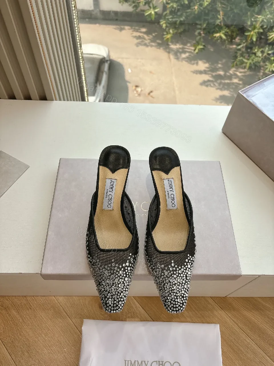 View 5 of Elegant Crystal-Embellished Slip-Ons: Luxe Comfort Mule