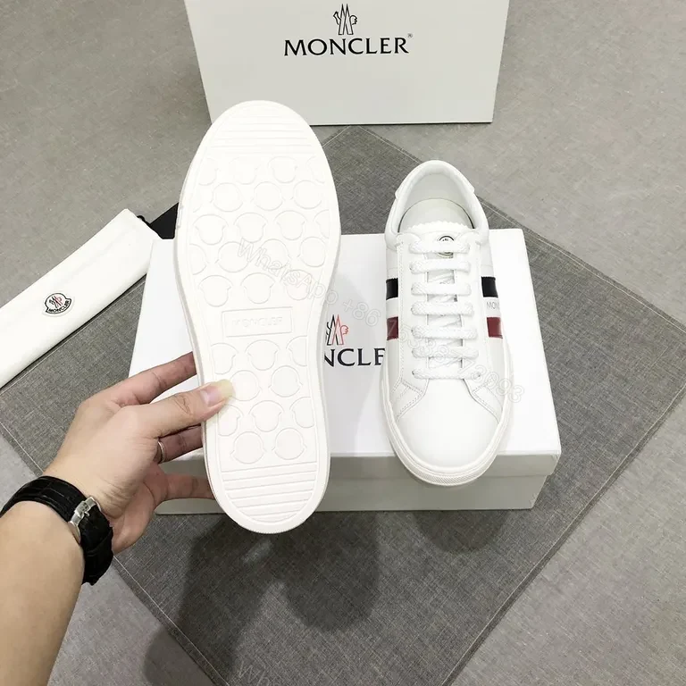 View 4 of Moncler Striped Leather Low-Tops: All-Day Comfort Sneakers