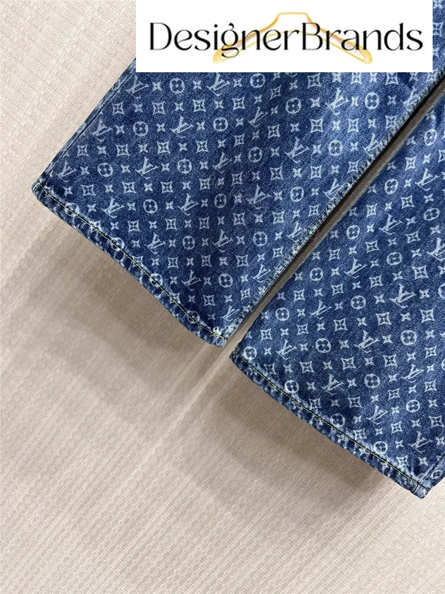 View 7 of Louis Vuitton Monogram Print Straight-Leg Jeans