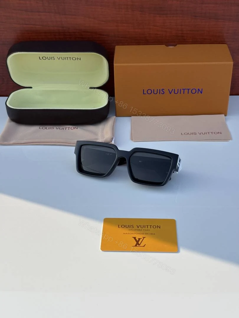 View 4 of First Copy Louis Vuitton Black Geometric Frame Men’s Sunglasses