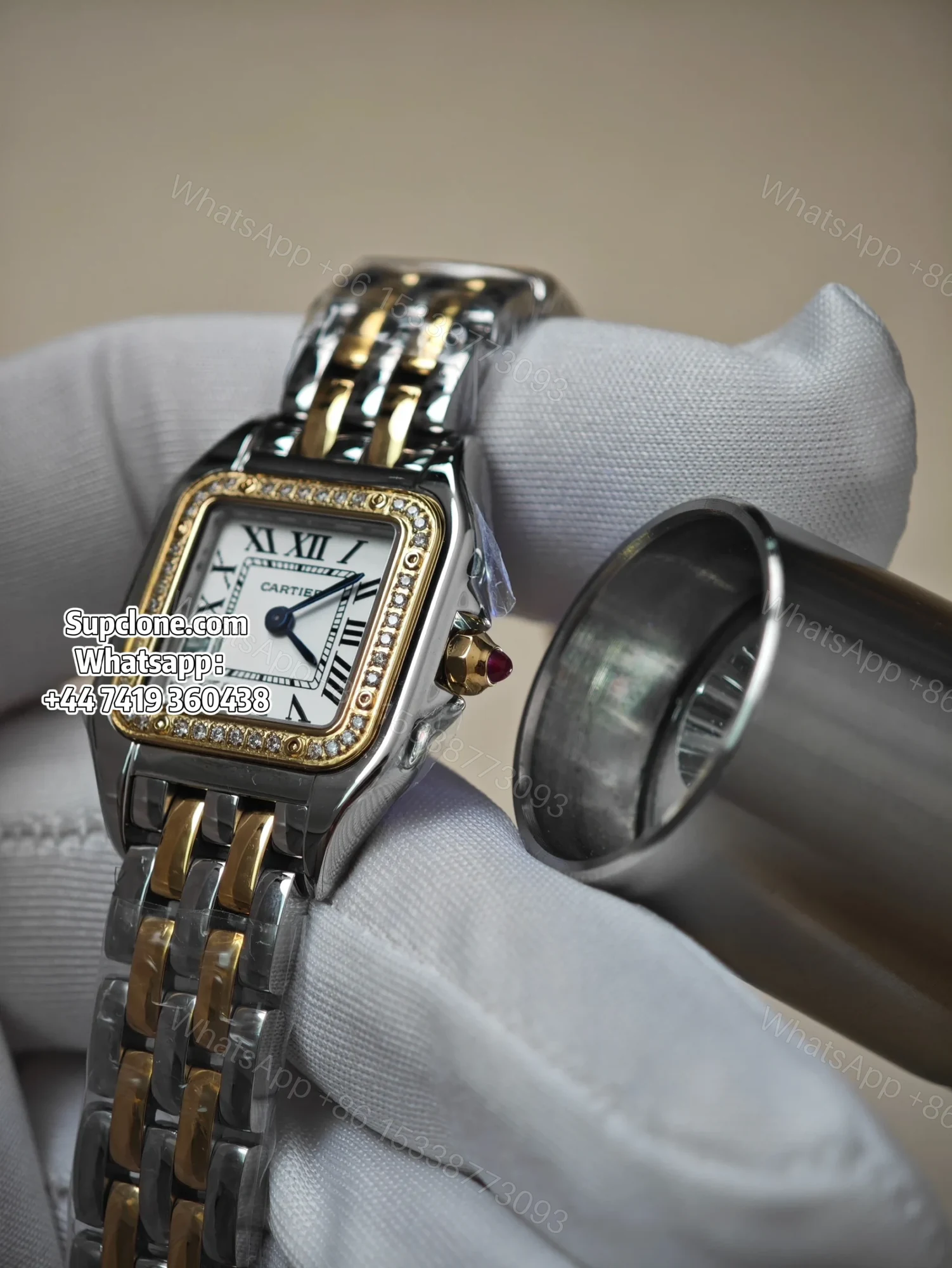 View 10 of Cartier Super Clone Watches 1:1 Panthere W3PN0007 Two Tone Diamond
