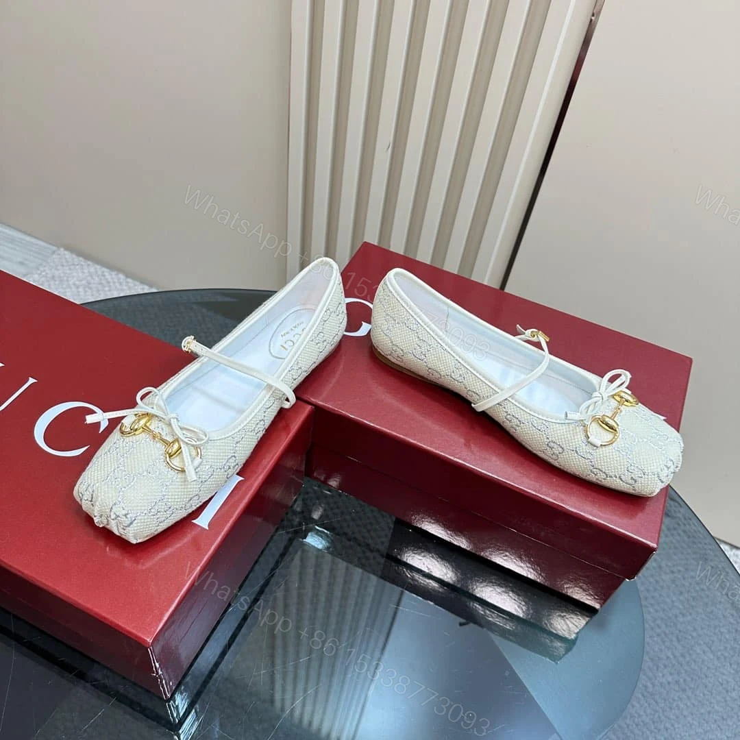 View 3 of GUCCI WOMEN’S HORSEBIT BALLET FLAT WHITE