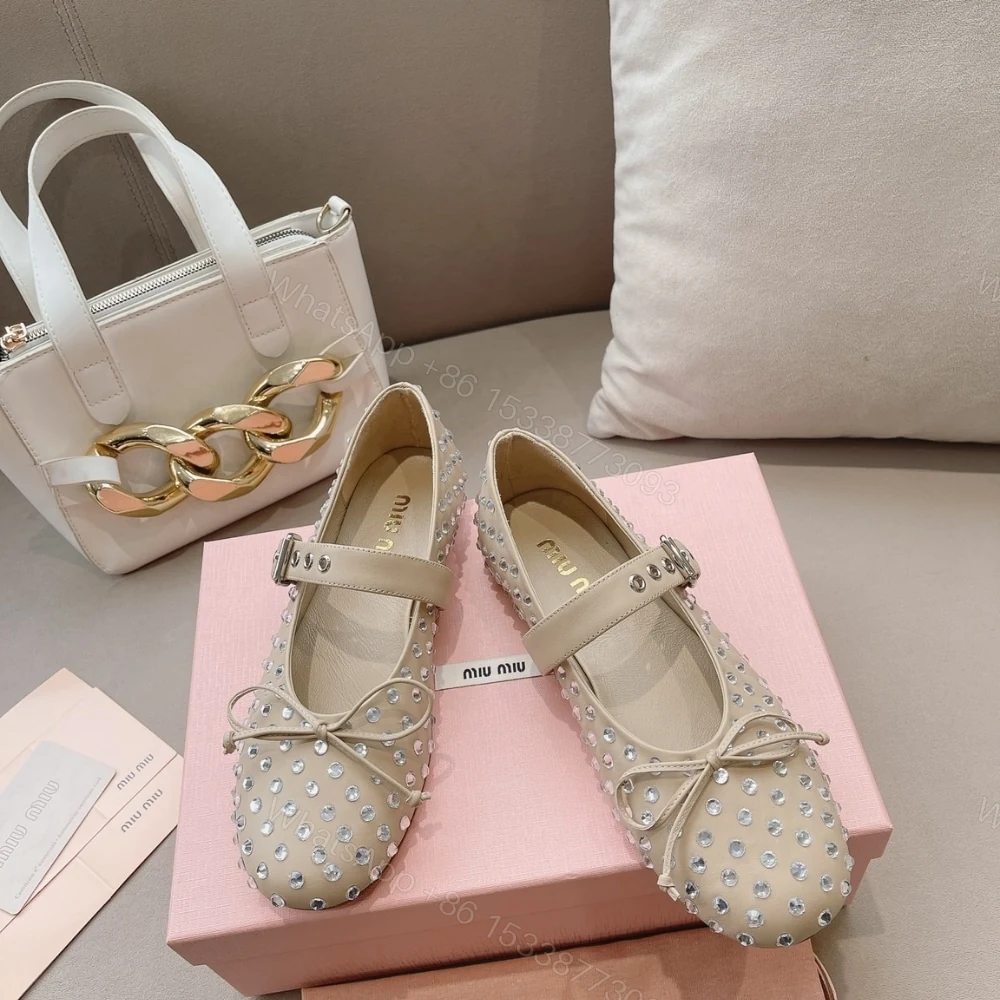 View 2 of MIUMIU BALLERINAS IN BEIGE