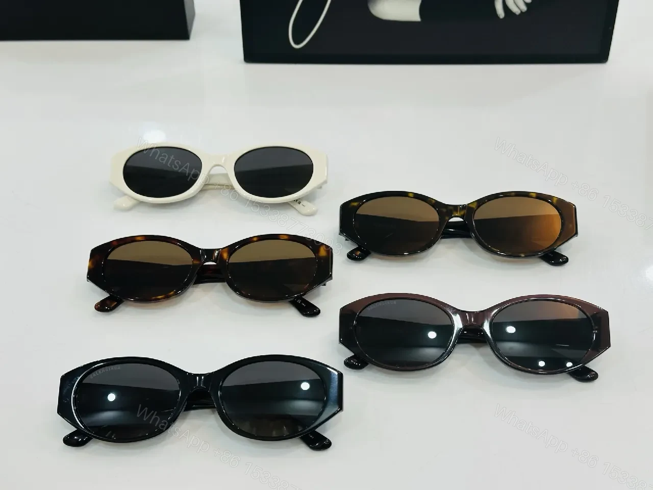View 5 of Chic Black Acetate Cat-Eye Sunglasses: Luxury Comfort