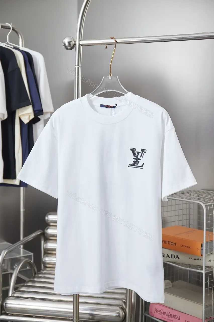 Minimalist Luxe Tee with Subtle Crest – White Cotton Tee — view 1