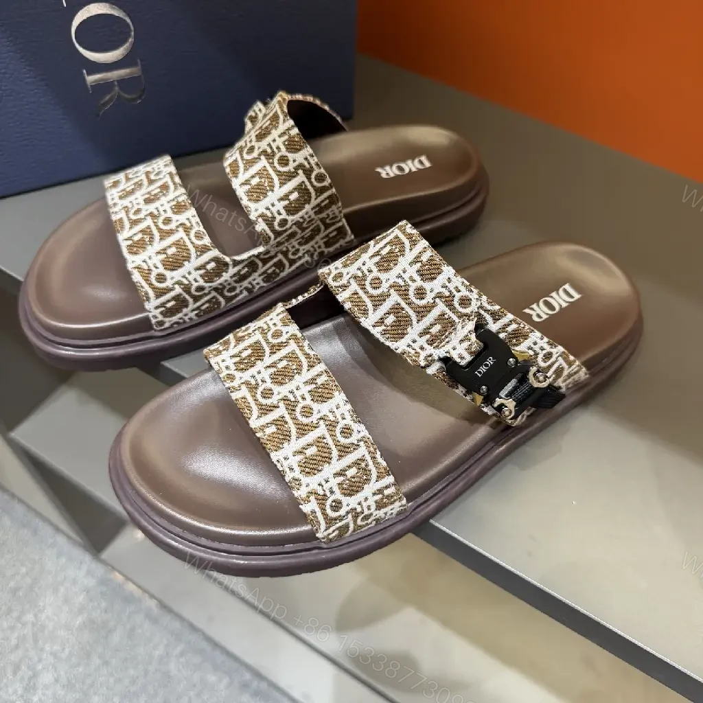 Textured Strap Slides: Luxury Comfort Footwear — view 1
