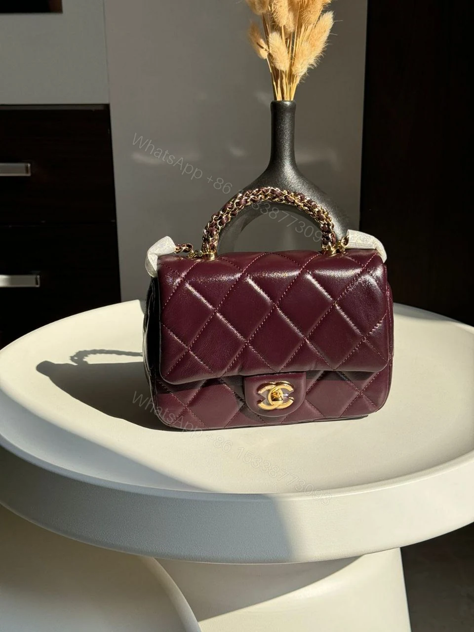 View 4 of Mini Flap Bag with Top Handle