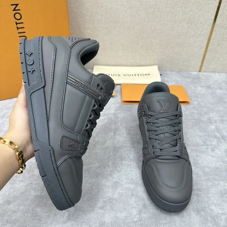 View 9 of Monochrome Calfskin LV High-Tops: Refined Everyday Comfort